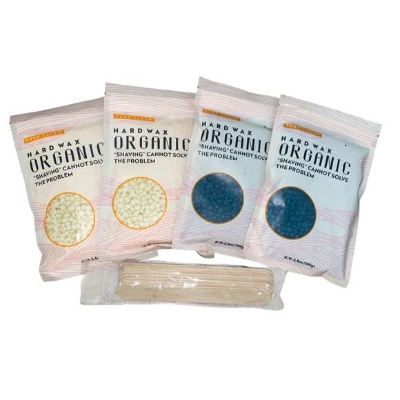 PURECLEAN Organic Hard Wax Beads Bundle of 4 Bags Hair Remover New + Bonus - Picture 1 of 6